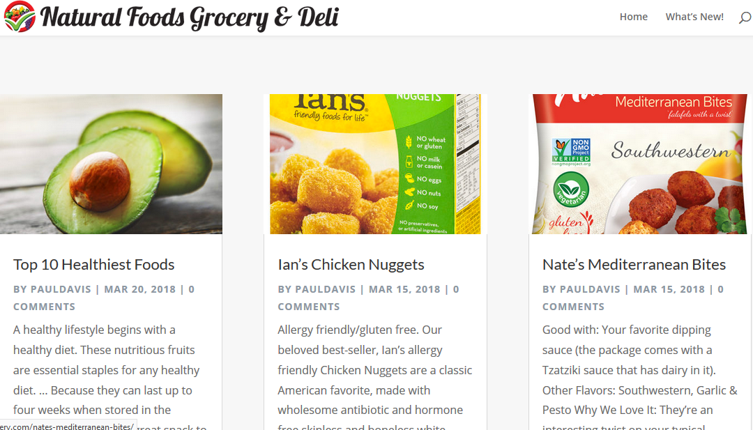 St Thomas Web Design is Proud to Present “Natural Food Grocery”